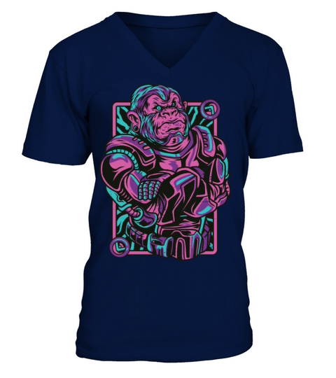 Neon Style Gorilla V-Neck T-shirt