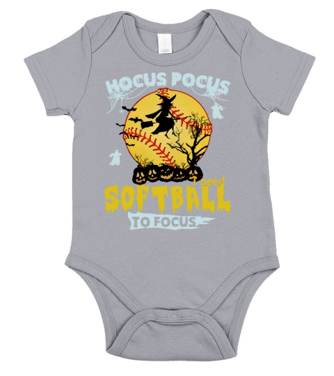 Halloween Hocus Pocus I Need Softball To Focus shirt Short Sleeve Baby One-Piece