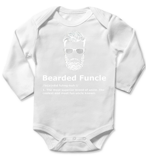 Mens Bearded Funcle Shirt Funny Uncle Definition Long Sleeve Baby One-Piece
