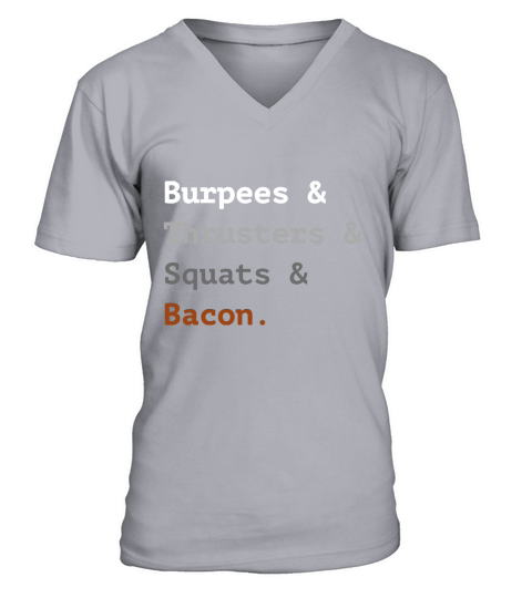 Crossfit Burpees Thrusters Squats Bacon - Ladies Flowy Tank V-Neck T-shirt