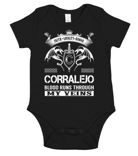 CORRALEJO Last Name, Surname Tshirt Short Sleeve Baby One-Piece
