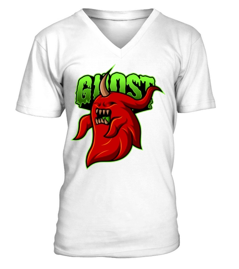 ghost mascot esport logo V-Neck T-shirt