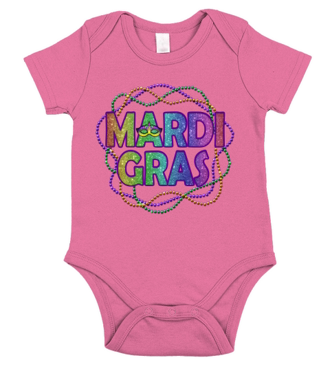 Mardi gras Short Sleeve Baby One-Piece