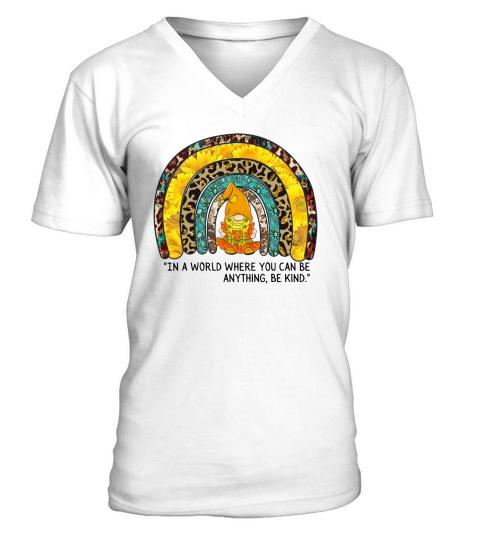 In the world where you can be anything be kind sublimation V-Neck T-shirt
