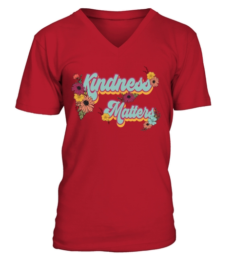 Kindness Matters Retro Sublimation V-Neck T-shirt