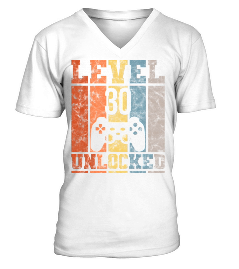 30th Birthday Gamer Gift Retro Vintage Shirt V-Neck T-shirt