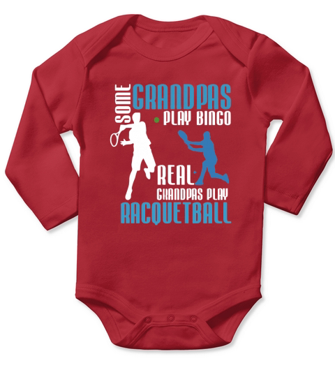 Racquetball Grandpas Play Racquetball Long Sleeve Baby One-Piece
