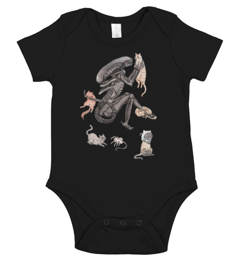 The Alien Is Cat Lover Short Sleeve Baby One-Piece