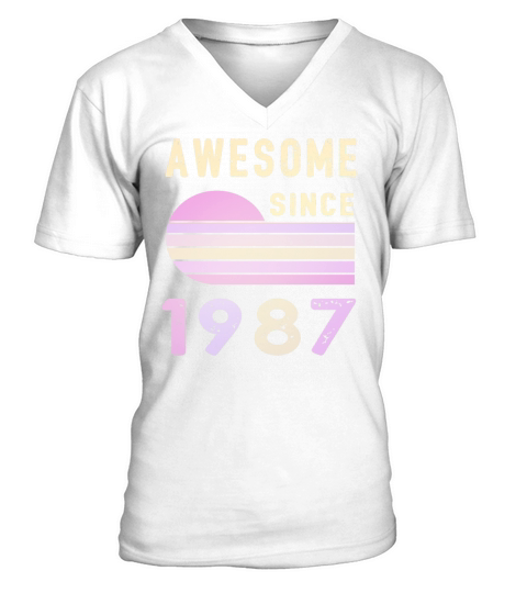 1987 Birthday Retro Vintage Gift original V-Neck T-shirt