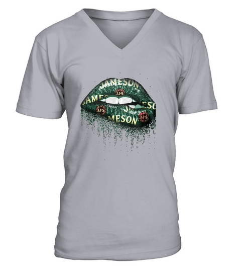 Jameson Irish Whiskey Lips V-Neck T-shirt