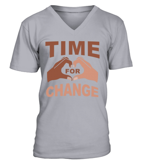 Black History Month Time For Change V-Neck T-shirt