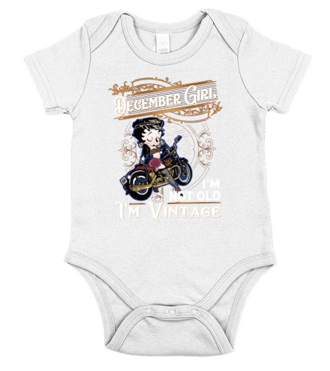 Betty Boop december girl i’m not old i’m vintage shirt Short Sleeve Baby One-Piece