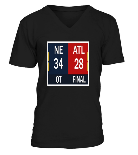 NE 3 ATL 28 Final T-shirt 2 Sides 1 Game V-Neck T-shirt