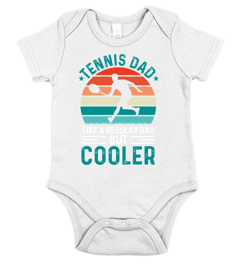 Tennis Dad Fathers Day T Shirt Design Short Sleeve Baby One-Piece