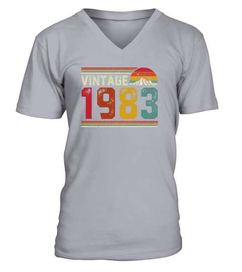 Vintage 1983 Retro Style 38th Birthday Gift V-Neck T-shirt