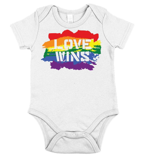 Love Wins LGBTQ Color Flag Short Sleeve Baby One-Piece
