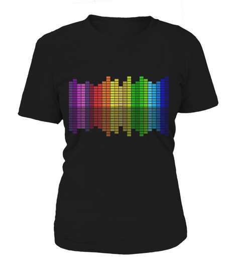 Colorful Equalizer DJ Shirt Sound Activated Music Note Shirt Women's T-Shirt