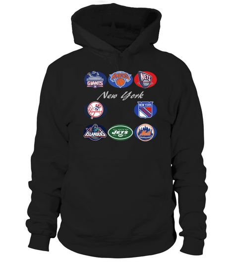 New York Professional Sport Teams Collage Hoodie Unisex