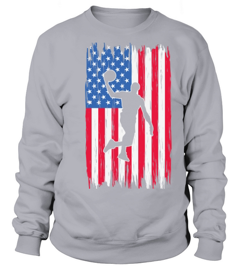 Basketball American Patriotic Flag Sweatshirt Unisex