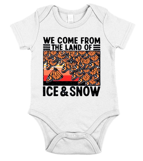 Vintage butterflies we come from the land of ice and snow Short Sleeve Baby One-Piece