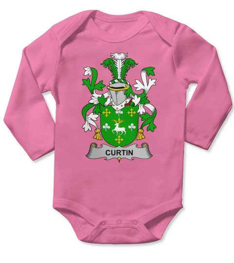 Curtin Family Crest Irish Family Crests II Long Sleeve Baby One-Piece