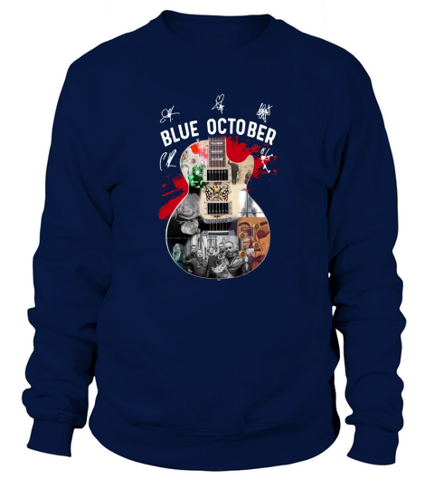 Guitar Blue October Signatures shirt - Unisex Long Sleeve Sweatshirt Unisex