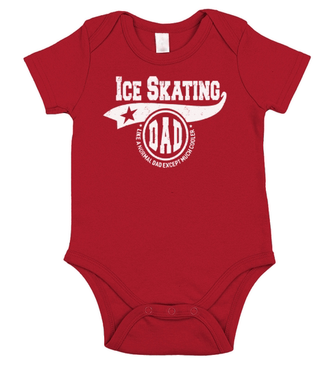 Ice Skating Dad Fathers Day Gift Father Sport Men T-shirt Short Sleeve Baby One-Piece