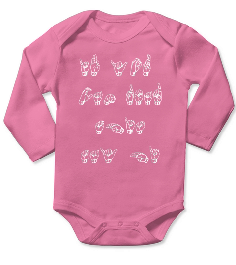 ASL (American Sign Language) Tshirt Long Sleeve Baby One-Piece