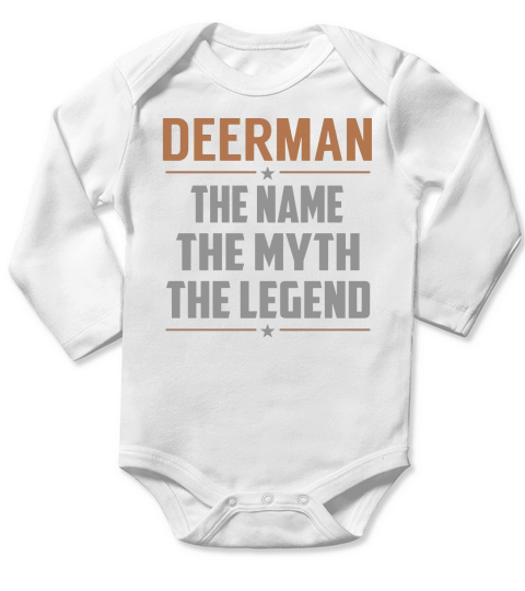 DEERMAN The Name The Myth The Legend Name Shirts Long Sleeve Baby One-Piece