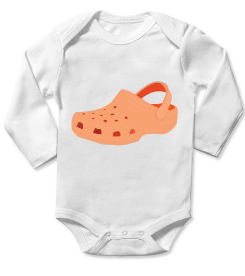 Orange Croc Long Sleeve Baby One-Piece