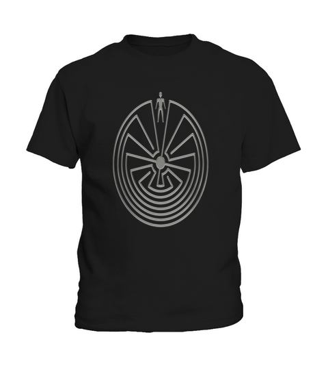 man in the maze metal silver style symbol Kids T-Shirt
