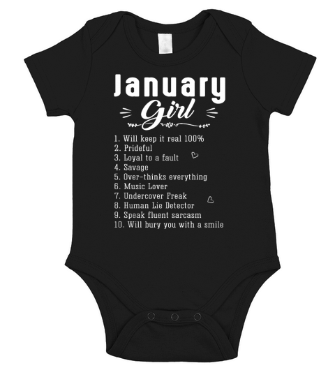 10 Things About January Girl - Unisex Long Sleeve Short Sleeve Baby One-Piece