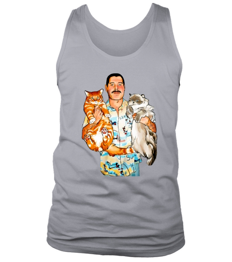Freddie Mercury hug cats Tank Top Unisex