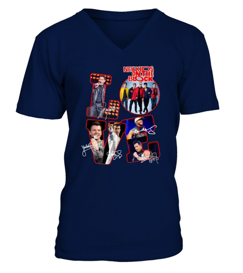 Love New Kids On The Block All Signature V-Neck T-shirt