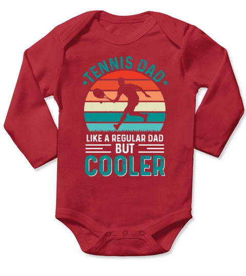 Tennis Dad Fathers Day T Shirt Design Long Sleeve Baby One-Piece