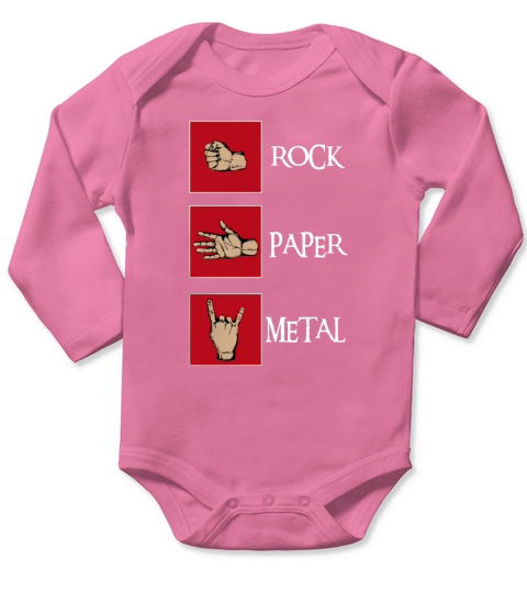 Rock Paper Metal Long Sleeve Baby One-Piece