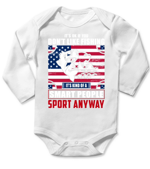 Its Ok If You Fishing Long Sleeve Baby One-Piece
