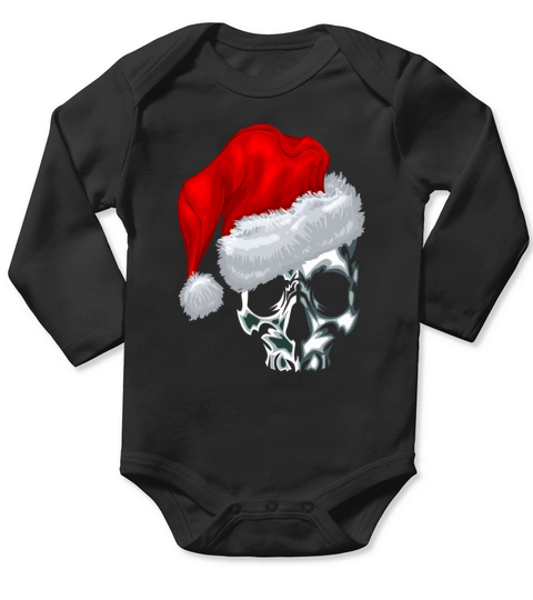 Santa Skull T-Shirts Long Sleeve Baby One-Piece