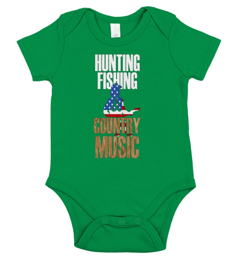 hunting fishing and country music Short Sleeve Baby One-Piece