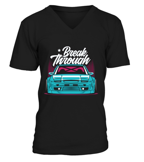 Vintage Car Break through V-Neck T-shirt