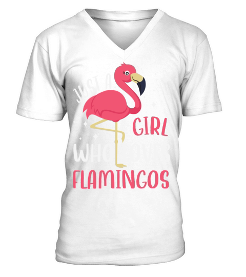 Just a girl who loves flamingos V-Neck T-shirt