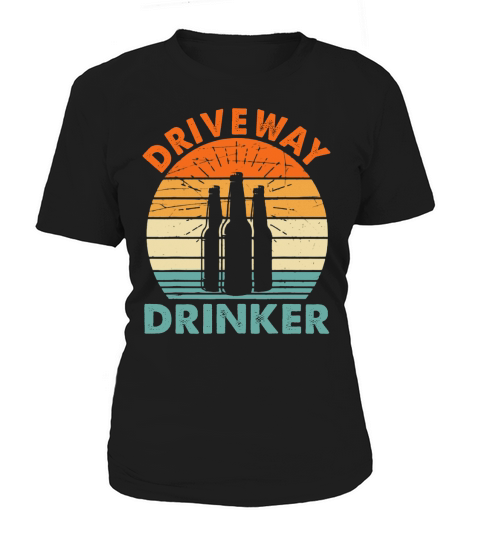 Mens Retro Vintage Driveway Drinker Beer Drinking Women's T-Shirt