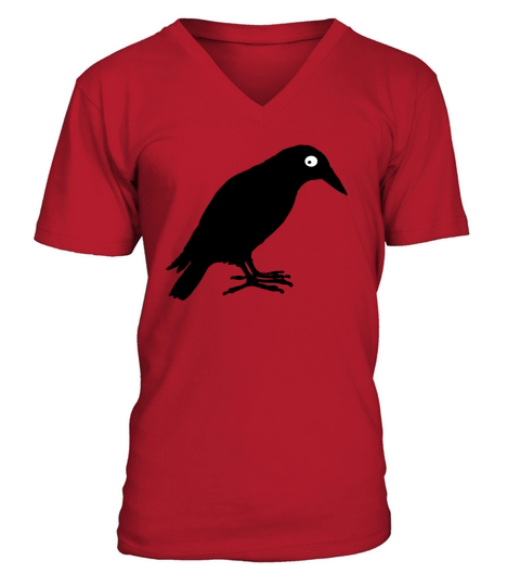 Black Crow Bird V-Neck T-shirt