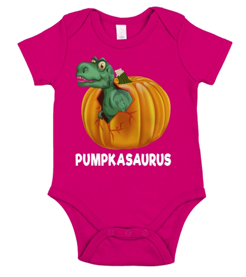 Pumpkasaurus Pumpkin Dinosaur Short Sleeve Baby One-Piece