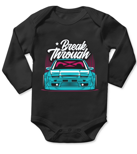 Vintage Car Break through Long Sleeve Baby One-Piece