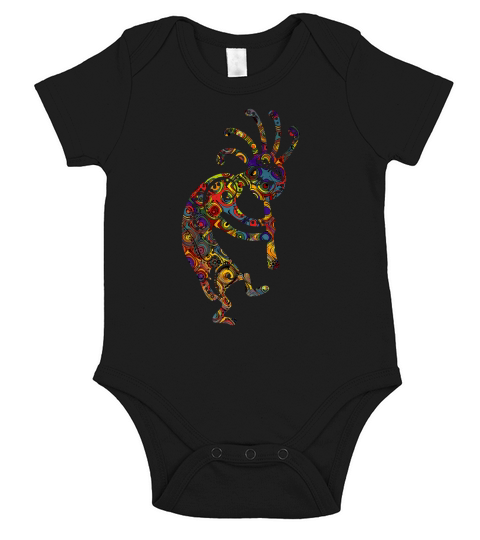 Native American Kokopelli with Ornaments Short Sleeve Baby One-Piece