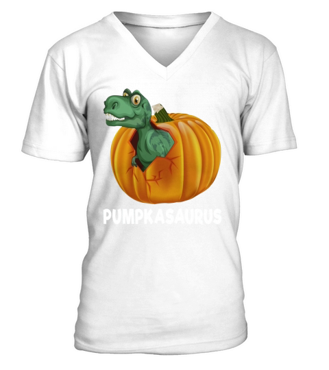Pumpkasaurus Pumpkin Dinosaur V-Neck T-shirt