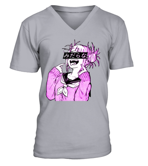 LEWD (PINK) - Sad Japanese Anime Aesthetic - T Shirt V-Neck T-shirt