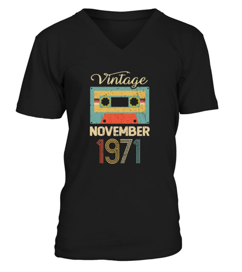 Vintage November 1971 50th Birthday 50 Year Gift V-Neck T-shirt