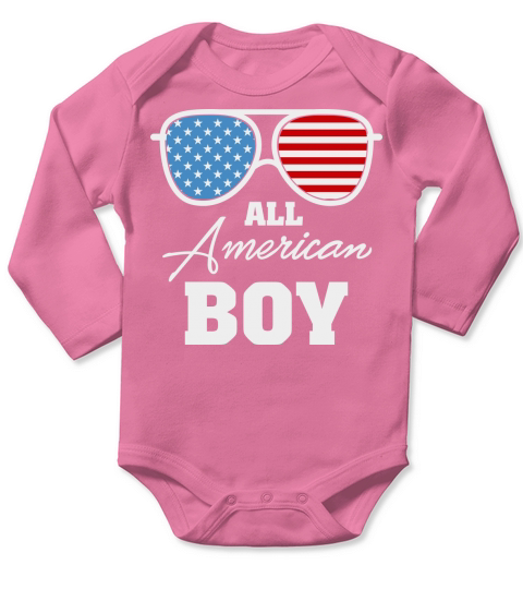 All American Boy Sunglasses USA Long Sleeve Baby One-Piece